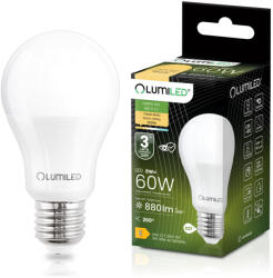  LED izzó E27 A60 8W = 60W 880lm 3000K Meleg 260° LUMILED