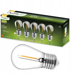 Lumileds 5 db-os LED izzó E27 ST14 1W = 10W 2700K Meleg fehér 100lm Izzószál LUMILED girlandhoz