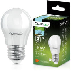 Lumileds LED izzó E27 P40 5W = 40W 470lm 6500K Hideg 180° LUMILED