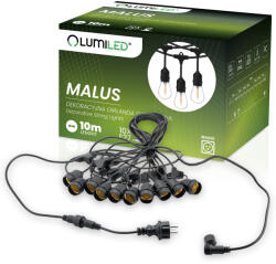 Lumileds MALUS kültéri kerti girland fényfüzér 10m 10x E27 LUMILED
