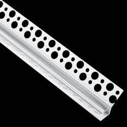 Lumiled Alumínium profil süllyesztett, W típusú építészeti sarok LED-ekhez, karton/gipszkarton lapba süllyesztve, 2 m + átlátszó fedél