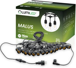 Lumileds MALUS kültéri kerti girland fényfüzér 15m 15x E27 LUMILED