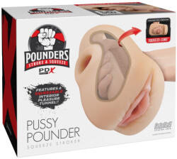 Pipedream - PDX Plus Műpunci, Pipedream - PDX Plus, Pussy Pounder Squeeze Stroker, 16-20 cm, 1, 6-2, 4 cm, testszínű, valósághű, szorítható, TPE, vízálló