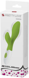 Pretty Love Vibrátor, Pretty Love, Owen, 16-20 cm, 3, 5-3, 9 cm, zöld, 30 rezgési mód, csiklóizgatós, G-pont stimuláció, vízálló, szilikon, 2 x AAA