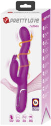 Pretty Love Vibrátor, Pretty Love, Laursen Purple I, 21-25 cm, lila, kétmotoros, nyuszis csiklóizgatóval, g-pontos, szilikon, akkumulátoros