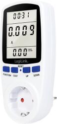 LogiLink Priza inteligenta Logilink EM0003, Schuko x 1, conectare prin Schuko tata, 16 A, afisaj energie, putere, tarif cost, baterie incorporata, Alb (EM0003)