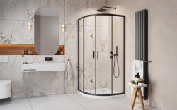 H2O Comfort Black A íves fekete zuhanykabin 90x90 átlátszó