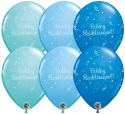  11 inch-es Születésnapi Csillagos Latex Lufi - Fiús Színekben