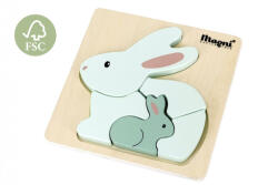 Magni Fa formabeillesztő puzzle Nyuszik, pasztell zöld Magni