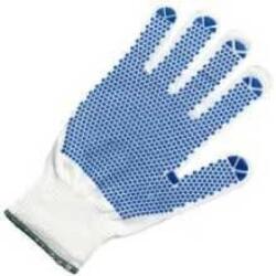  Kesztyű kötött PVC pöttyözés 13-as szemszám (100%habosított poliamid) white 7 (PM160-7)