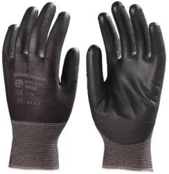  Kesztyű kötött szál PU tenyérmártással (100%poliamid) fekete 9 (6429)