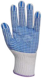  Kesztyű kopásálló pöttyös vastag polipropilén/pamut kék 8 (GAN4374)