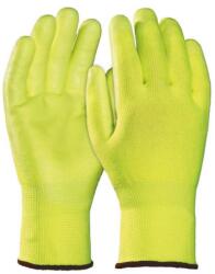  Kesztyű kötött PU tenyérmártás gumírozott mandzsetta vágásbiztos sárga 11 (1CRAY11)