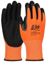  G-TEK PolyKor kötött, nitril tenyérmártott, pontozott, jól láthatósági munkavédelmi kesztyű (GTEK-16-345OR-EN-8)