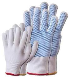  Kesztyű poliészter kötött tenyéren pöttyökke fehér 7 (4327)