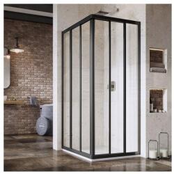 RAVAK Supernova ASRV3-80 zuhanykabin-198 fekete+transparent (15V403R2Z1)