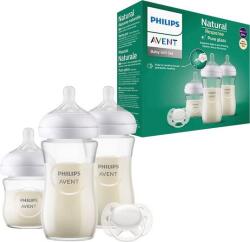 Philips Комплект от 3 броя стъклени шишета Philips Avent - Natural Response 3.0, със залъгалка (SCD878/11) - ozone