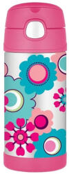 Thermos FUNtainer Gyermek termosz szívószállal - virágok 355 ml