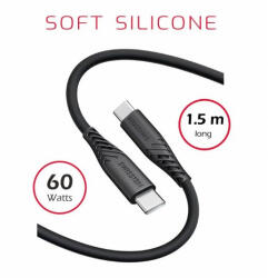 SWISSTEN Adatkábel Puha Szilikon Usb-c / Usb-c 1, 5 M 60w Fekete (71532010)