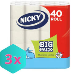 Nicky BIG PACK toalettpapír, 3 rétegű, 40 tekercses KARTON - 3 csomag (DA503XSZWYK8004260014946)