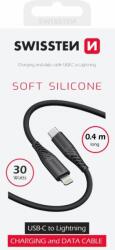 SWISSTEN Adatkábel Puha Szilikon Usb-c / Lightning 0.4 M Fekete (71506517)