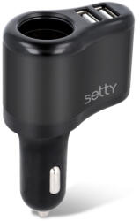 Setty RGS-01 autós szivargyújtó elosztó 2x USB 2A
