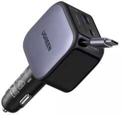 UGREEN EC603 autós töltő, 90W, 6.1A, 1 x USB-A - 1 x USB-C, USB-C kábellel, Szürke
