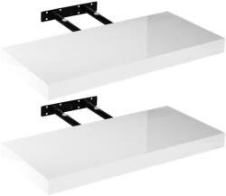 STILISTA Raft de perete, alb lucios, 30 cm, 2 bucăți (40070355) Raft