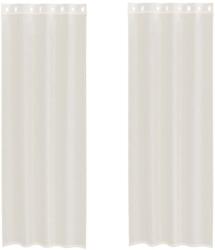 vidaXL 2 db krémszínű fátyolfüggönyök rojtokkal 140x260 cm 4102075 (4102075)