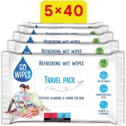 Go Wipes frissítő törlőkendő, 5× 40 darab (200 darab) (BABY23208s5)