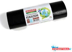 Mazzini Szemeteszsák újrahasznosított 200 liter 100 x 120 cm 30 mikron 10 db/tekercs Mazzini_fekete (64572) - nyomtassotthon