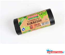 Mazzini Szemeteszsák újrahasznosított 110 liter 60 x 100 cm 30 mikron 10 db/tekercs Mazzini_fekete (64569) - nyomtassotthon