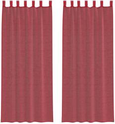 vidaXL 2 db borvörös fátyolfüggönyök hurokkal 140x260 cm 0.25 kg 4102340 (4102340)