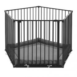 Babydan Supreme olaf pentagon járóka és térkorlát matraccal 90-360cm fekete bd77116-10600-1300-10