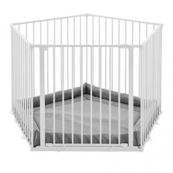 Babydan Supreme olaf pentagon járóka és térkorlát matraccal 90-360cm fehér bd77114-10400-1300-10