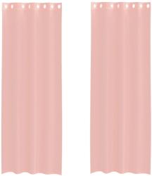 vidaXL 2 db rózsaszín fátyolfüggönyök rojtokkal 140x260 cm 4102099 (4102099)
