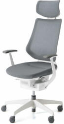 KOKUYO ING Glider 360° fehér váz, szürke háló, fejtámlával