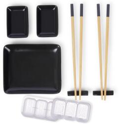 Excellent Houseware Sushi készlet 8 részes, Kiváló Háztartási, kerámia, fekete (259399Kinghoff)