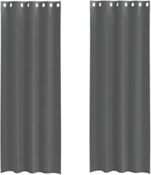 vidaXL 2 db sötétszürke fátyolfüggönyök rojtokkal 140x260 cm 4102081 (4102081)