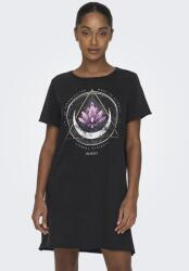 ONLY Only, Egyenes fazonú mintás pamutruha, Fekete, Törtfehér, S (15232549-BLACK-LOTUS-S)