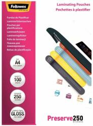 Fellowes A4 fényes lamináló tasak, 250 mikronos, 100 lapos csomag