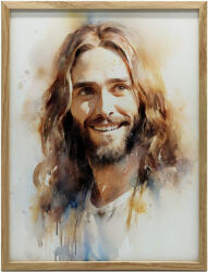  VALLÁSOS MOSOLYGÓ JÉZUSFESTÉS VÁSZRA KERET NÉLKÜL 70x100 CM