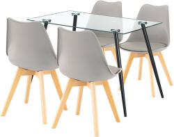 Milo 4+1 étkező garnitúra fekete-szürke - pepita - 190 390 Ft