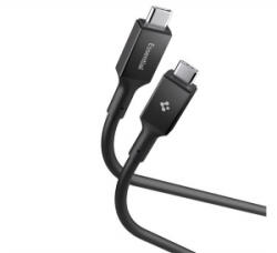 Spigen ESSENTIAL EB10010CC adatkábel (Type-C - Type-C, 100W, PD gyorstöltő, 100cm) FEKETE (ACA09459) (ACA09459) - aqua