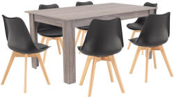  Lola 6+1 étkező garnitúra fekete-yorki tölgy