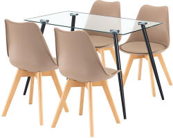  Milo 4+1 étkező garnitúra fekete-bézs - pepita - 190 390 Ft