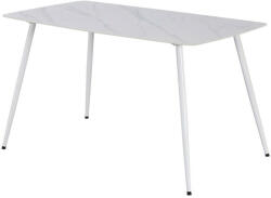  Bora 140 cm szögletes szinterezett kő étkezőasztal fehér