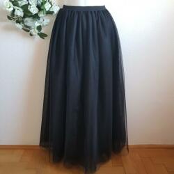  ESKÜVŐ ASZ36I - 5 rétegű fekete maxi tüll szoknya