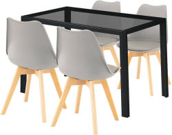  Treva 4+1 étkező garnitúra fekete-szürke