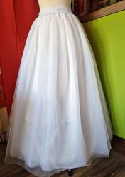 Lovaskate ESKÜVŐ ASZ36B - 4+1 rétegű hófehér maxi tüll szoknya